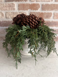 Soft Touch Cedar Wreath/Candle ring