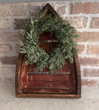 Distressed Rustic Red Cathedral Window