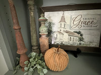 6" Dusty Orange Chenille Pumpkin