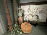 6" Dusty Orange Chenille Pumpkin