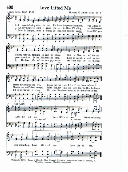 Love Lifted Me downloadable hymn