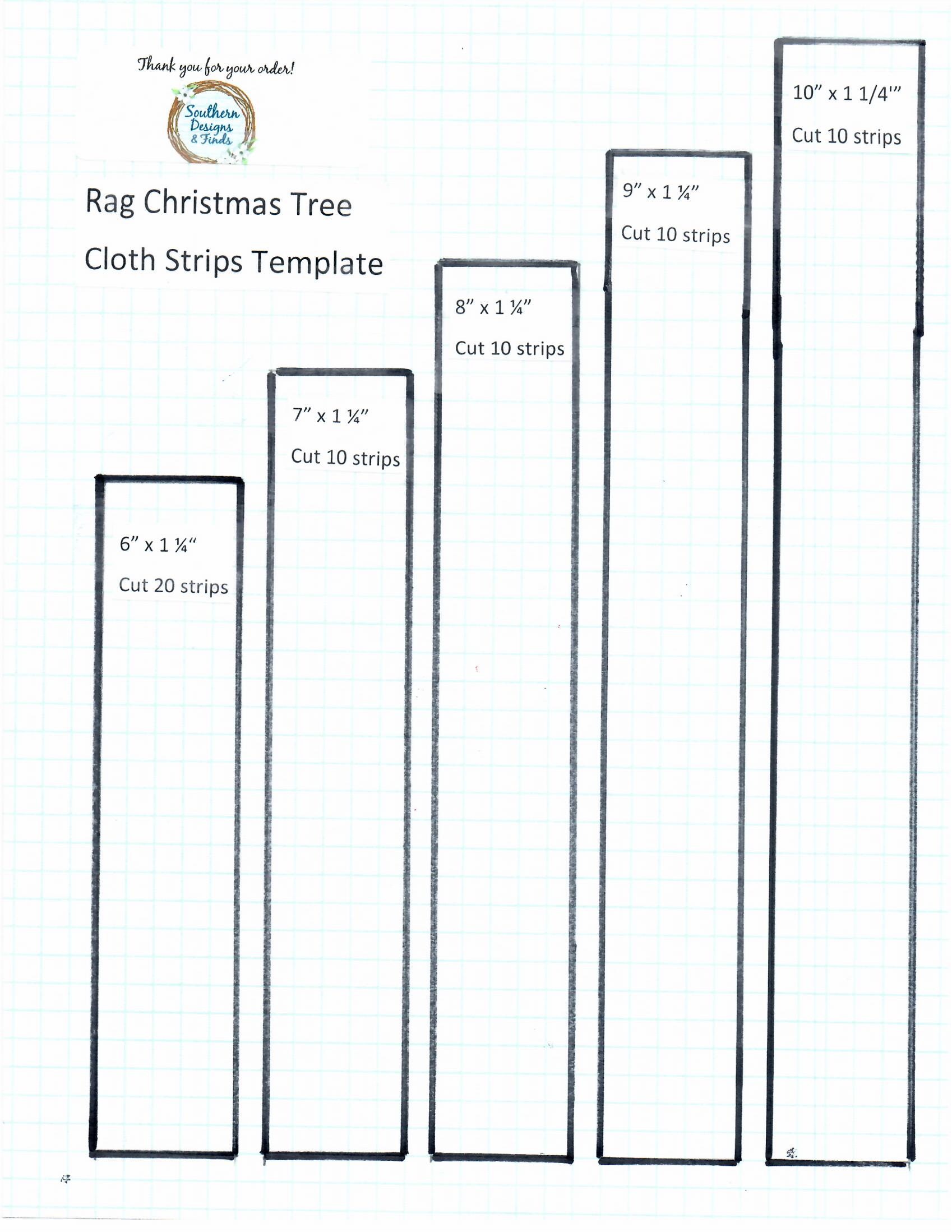 Rag Christmas Tree Template – Southern Designs and Finds